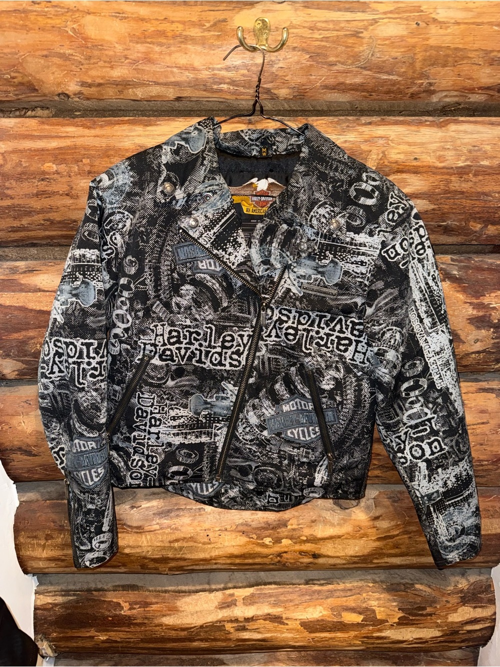 🩶NWOT M Harley-Davidson Black & Gray Eagle Logo Jacket
